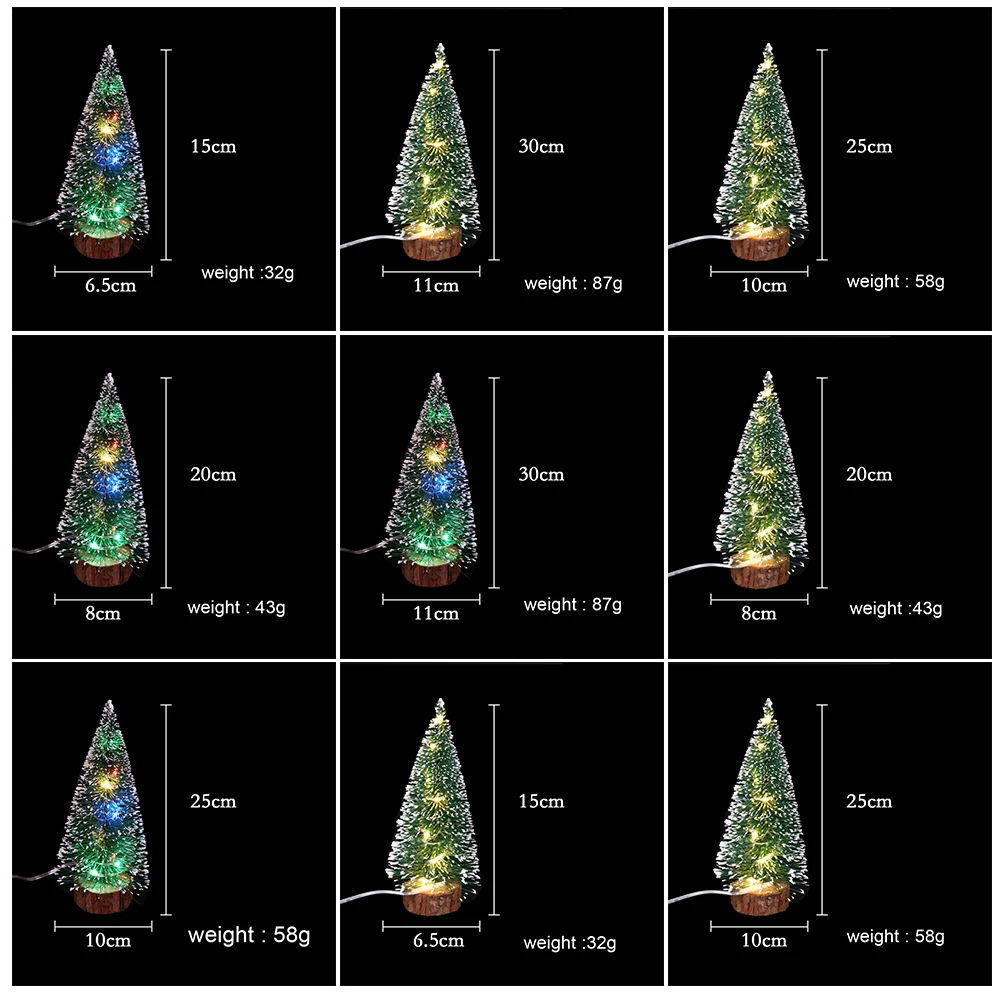 Мини Новогодняя маленькая сосновая елка украшения Рождественского рабочего стола мини Рождественский Декор День благодарения Рождественская елка с светодиодный свет