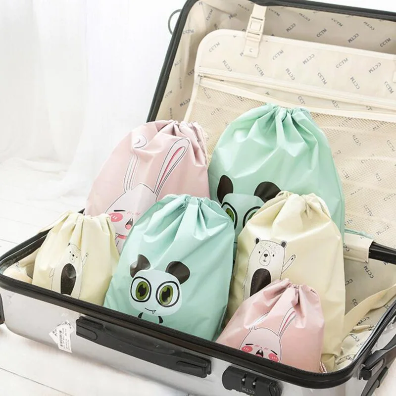 Cartoon Draw Pocket Travel Accessories Drawstring Bag Business Trip Storage Bag For Cloth And Shoe Functional Bag Box