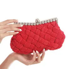 Frauen abendtasche partei handtaschen geflochtene design strass einbau bankett crossbody handtasche weibliche tag kupplungen heißer verkauf 2016