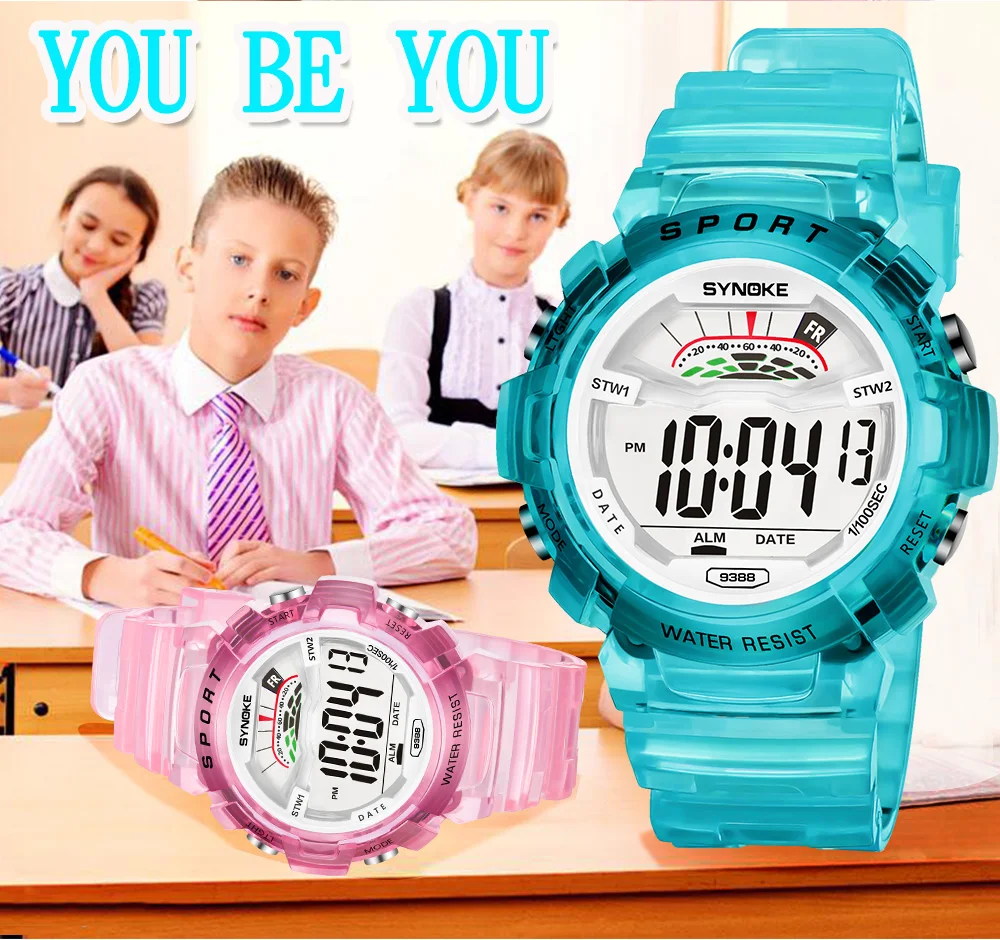 SYNOKE NEW Digital Children Watch Kids Watches Girls Boys Clock Child Sport Wrist Watch Digital-watch for Girl Boy Surprise Gift