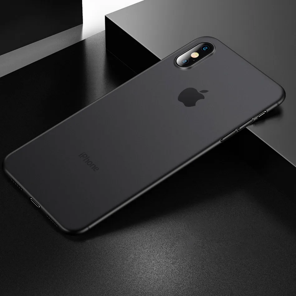 0,26 мм Ультратонкий матовый чехол для IPhone XR XS Max X 8 7 6 6s Plus противоударный чехол для IPhone 11 Pro Max Роскошный чехол - Цвет: Black