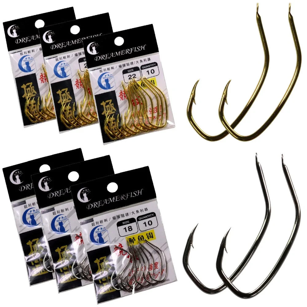 3Packs 16 26 Eyeless Worms hook Fishing Hooks Stainless Steel Carp