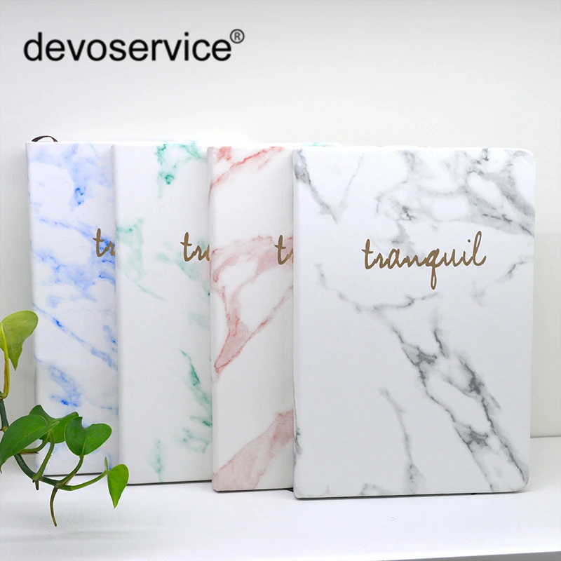 

New Notebook Paper Marble Pattern PU Memo Pad Notebook Weekly PlaSketch Book Cardboard Coil Notepad Office School Supplies Gifts
