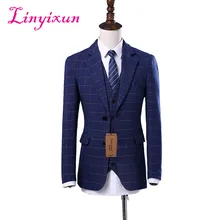 Linyixun костюм mariage homme костюм из 3 предметов высококачественный шерстяной твидовый пиджак+ жилет+ брюки мужской костюм для свадебных костюмов на заказ M
