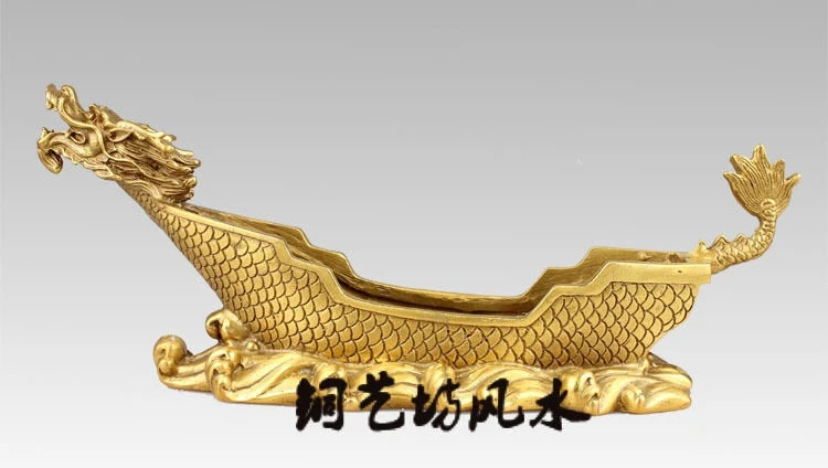 

China Fengshui Dragon Boat Ship Bronze Statue