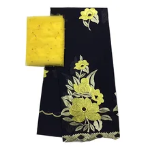 Новые молочные шелковистые кружевные ткани модные шелковые хлопковые кружева 2 ярдов+ 5 ярдов африканская Анкара ткань печати тканевые с принтом ing хлопок