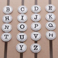 20 шт./лот первоначального T-Z буквенный Алфавит украшения с кнопкой из металла с украшением в виде кристаллов 18 мм Кнопка подходит для браслета с защелкой смесь ZA424