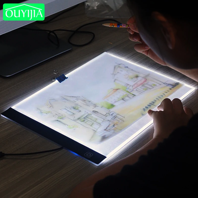 

OUYIJIA 3 Level Dimmable Led Light Pad,Tablet,Tools,Diamond Embroidery,Accessories for Diamond Painting Eye Protection A4 Size