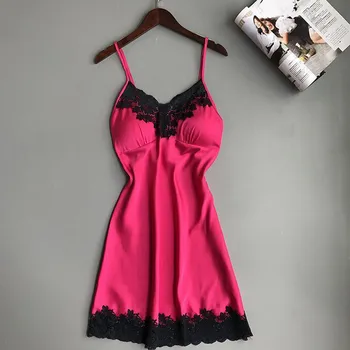 

Sexy Style Robe De Nuit Femme Sleepwear Satin Nightwear Sexy Polyester Women Ladies Nightdress Sleepwear Silk Robes For Women