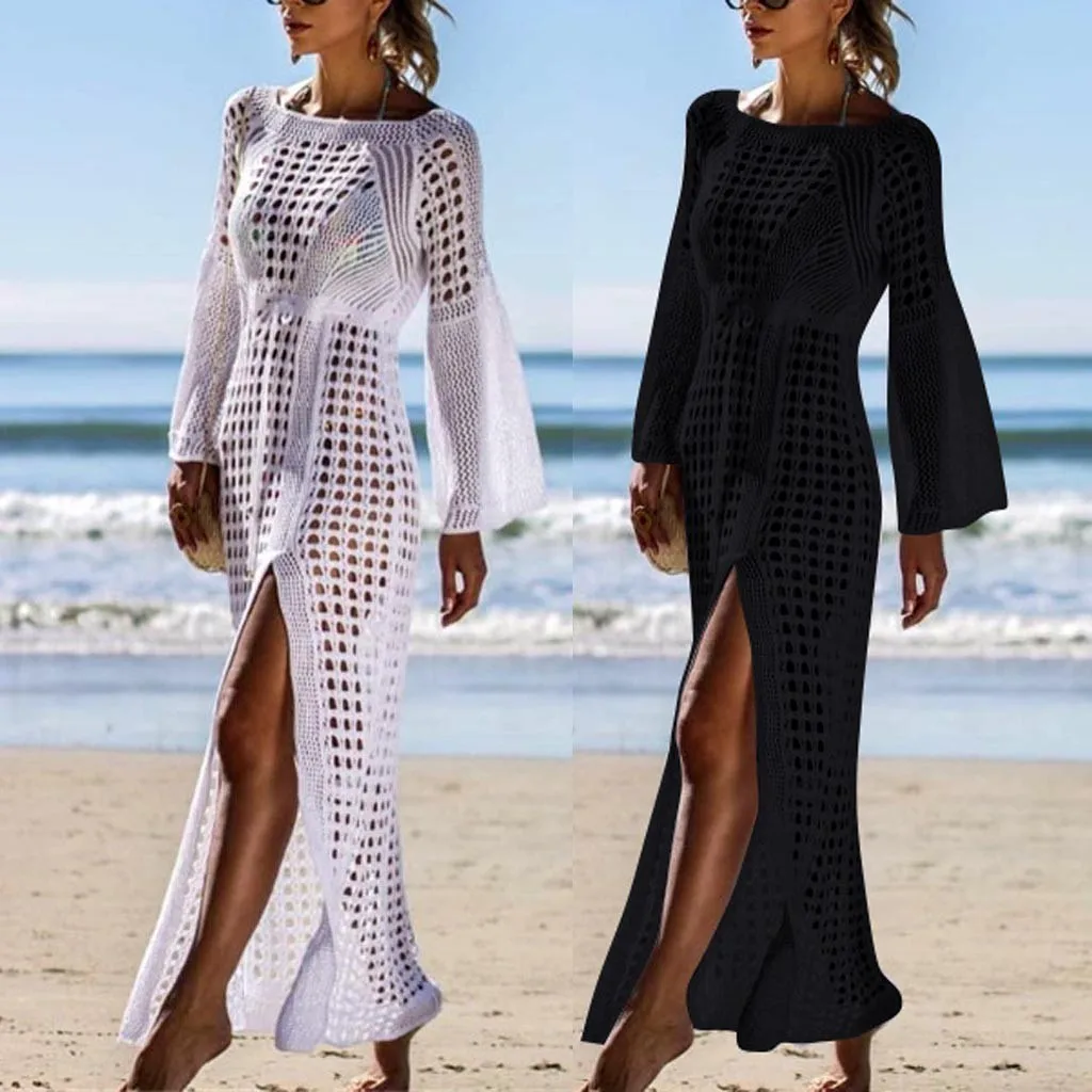 

Womail 2019 Summer Hot Selling Women Beach Long-Sleeved Holiday Dress Sunscreen Hollow Swimsuit Swimwear maillot de bain femme