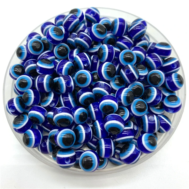 6mm 8mm 10mm Blue Round Spacer Beads Evil Eye Beads Stripe Resin
