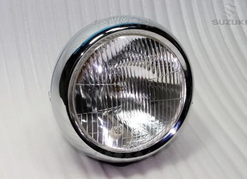 Motorcycle headlights GN250 Headlight assembly Glass mask Metal chrome