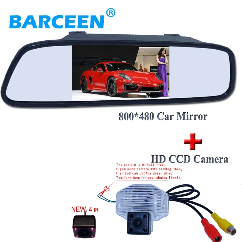 Night vision car rear camera with glass lens 170 angle fit for Toyota Corolla +car mirror monitor universal 800*480 | Автомобили и