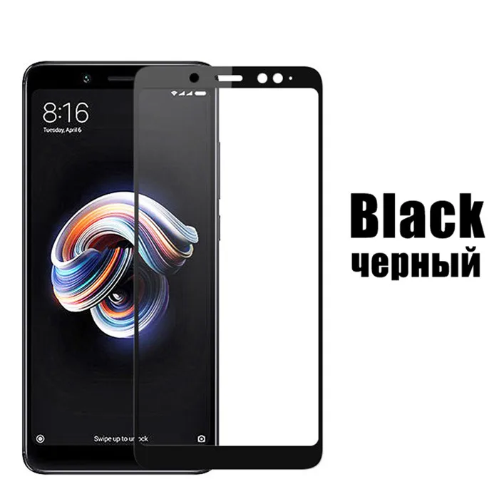 Полное покрытие из закаленного стекла для Xiaomi Redmi Note 5, глобальная версия, Защитная пленка для экрана для Redmi Note 5 Pro Note5 - Color: Black