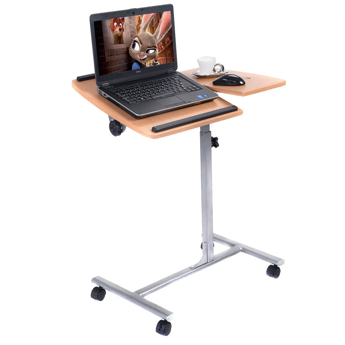  Giantex Height Adjustable Laptop Notebook Desk Modern Computer Table Stand Holder Swivel Rolling Ho