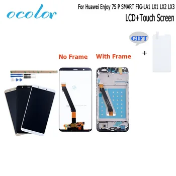 

ocolor For Huawei P SMART FIG-LA1 LX1 LX2 LX3 LCD Display Touch Screen +Frame Replacement For Huawei Enjoy 7S LCD +Tools +Film