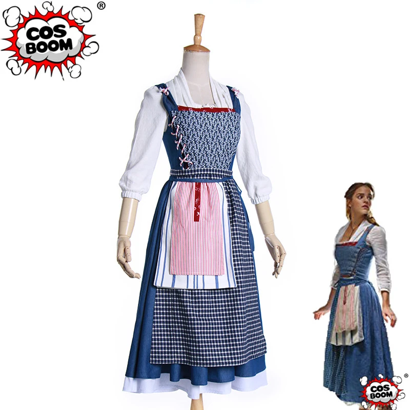 Cosboom 17 Movie Beauty And The Beast Belle Blue Dress Cosplay Costume Women S Halloween Costume Adult Princess Belle Costume Cosplay Costumes Aliexpress