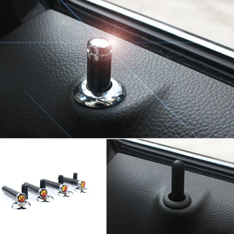 4 PCS Car Universal Carbon Fibre Door Lock Car Lock