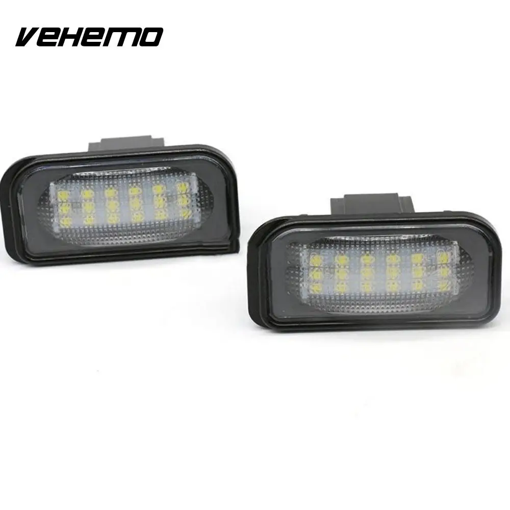 Vehemo 2PCS LED License Plate Light LED Lamp License Plate Light Car Styling Number Plate Light