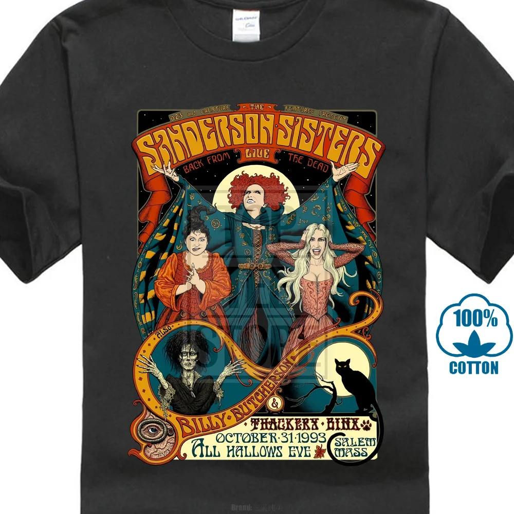 

Hocus Pocus Halloween Movie Homme Tee Shirt Fitness Clothing Tshirts Homme Humour T Shirts Black And White T-Shirt Mens Top