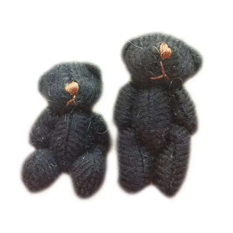 

500pieces/lot 4 cm mini plush joints of bear joints widgets Kung fu dolls black and white pendant