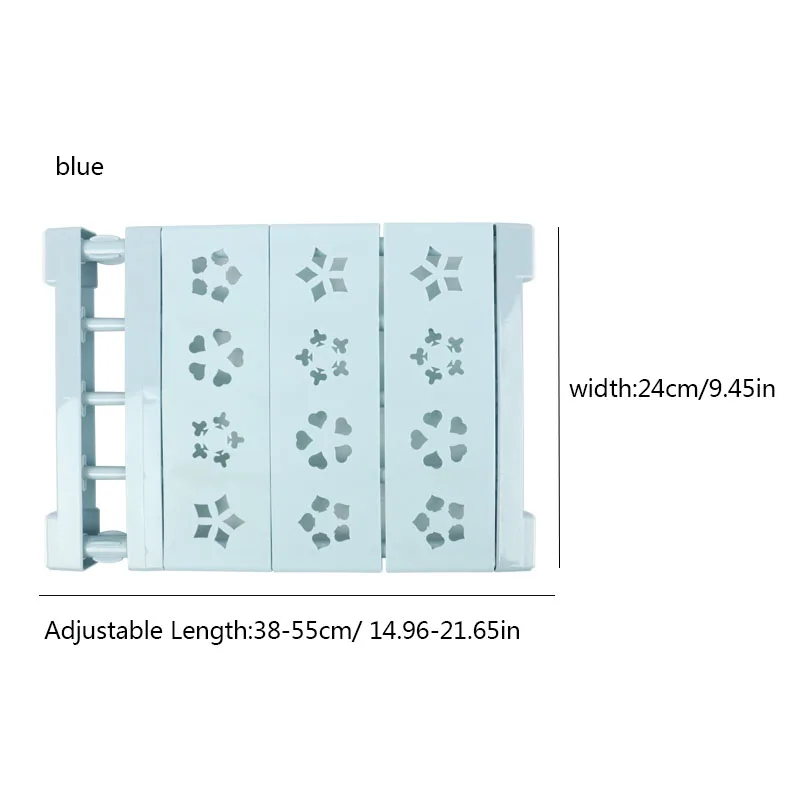 Регулируемый шкаф, органайзер для хранения полки кухонная стойка шкаф многослойный разделенные полки для магазинов - Цвет: 38-55cm blue