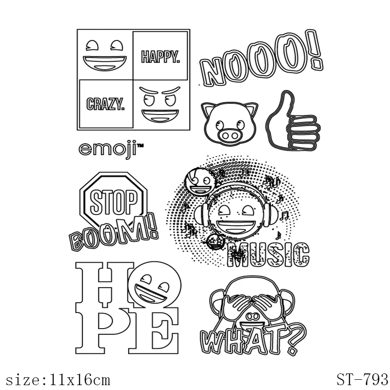 

AZSG Expression collection Clear Stamps/Seals For DIY Scrapbooking/Card Making/Album Decorative Silicone Stamp Crafts