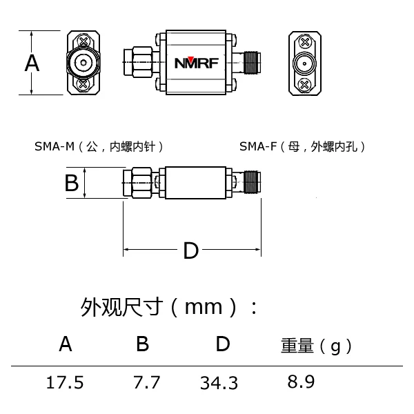 1pc 2.4G 2450MHz RF Bandpass Filter SMA for WiFi Bluetooth Zigbee FBP-2400 