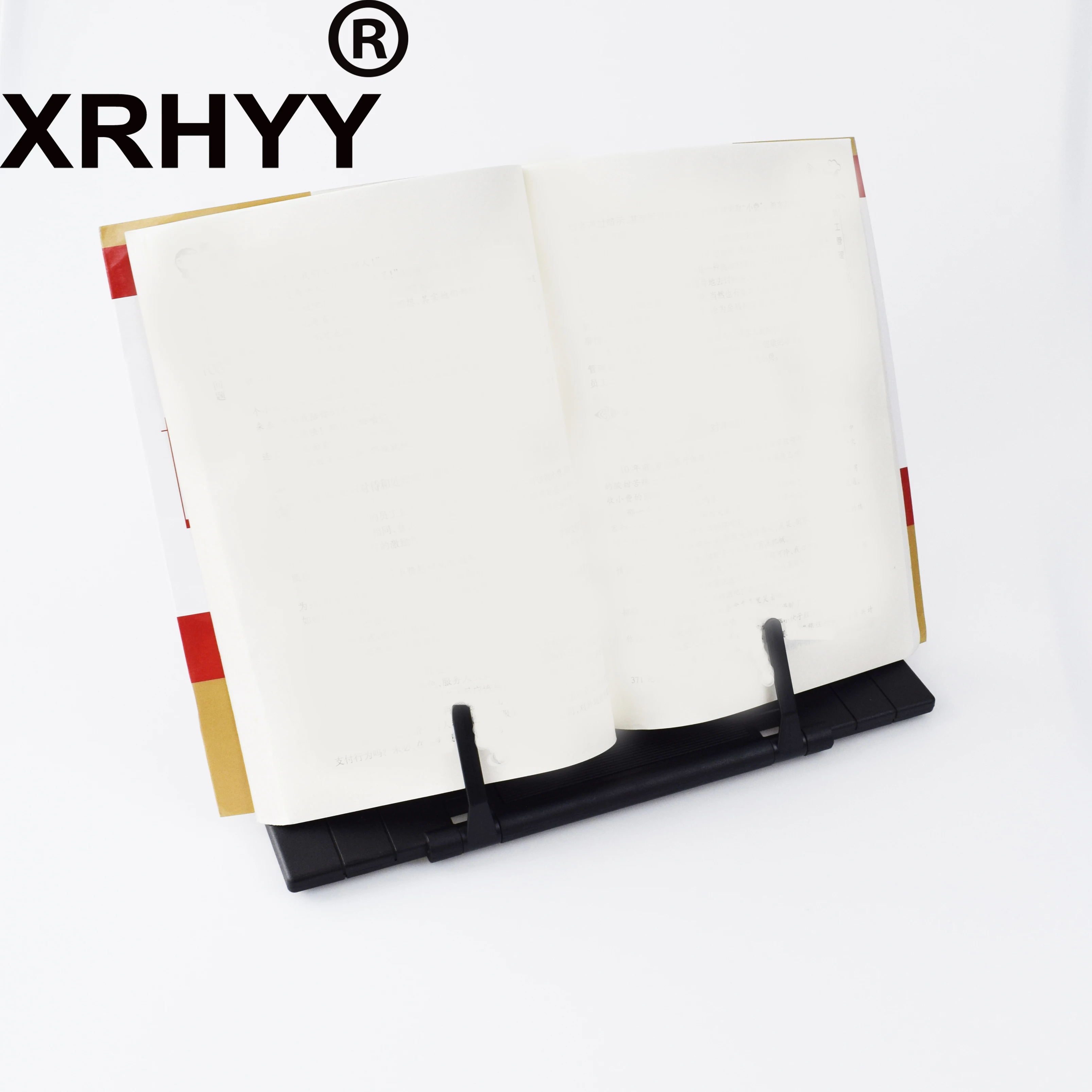 XRHYY черная портативная стальная книга подставка для чтения Настольный держатель регулировка наклона Подставка для книг с 7 регулируемыми канавками