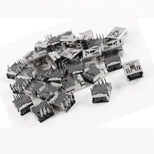 Акция! 30 шт. мини Тип USB B гнездо 5-Булавки Угловые DIP Jack разъем