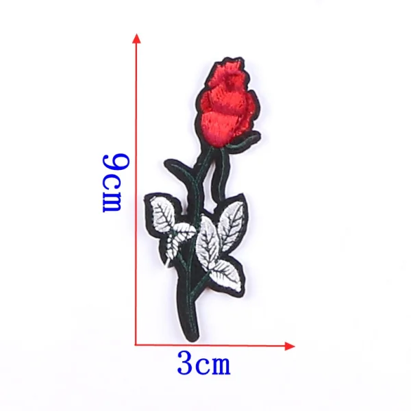 1 шт. верхние патчи железные Пришивные красные розы цветок вышивка патч-мотив аппликация Дети Женщины DIY Наклейка на одежду свадьба - Цвет: 1 piece
