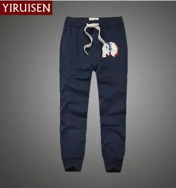 Высокое Качество Бренд yiruisen хлопчатобумажные спортивные брюки для мужчин Лоскутные Повседневные длинные брюки тренировочные мужчины осенняя одежда - Цвет: 8218