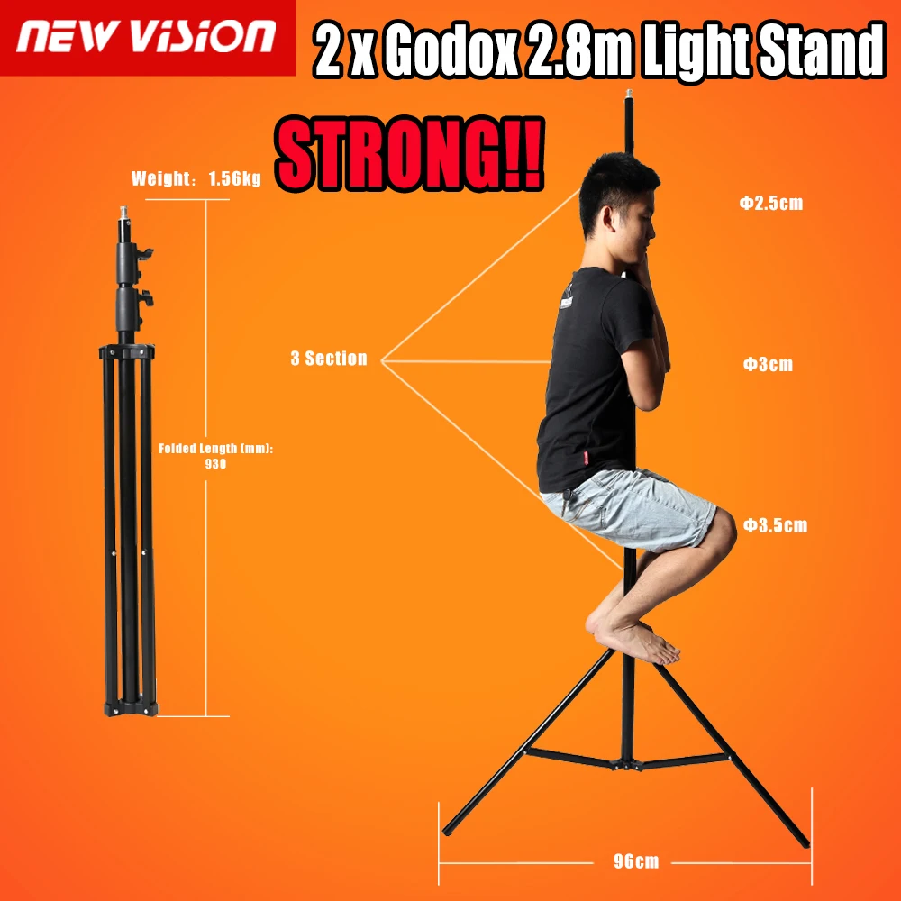 Prix pour Livraison dhl!! 2x godox 280 cm 9ft studio eclairage stand de lumière pour flash stroboscopique lumière continue Prix pour Livraison dhl!! 2x godox 280 cm 9ft studio eclairage stand de lumière pour flash stroboscopique lumière continue