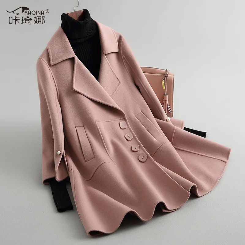 

Natural Double-faced Wool Coat Women Clothes 2018 Autumn Winter Coat Women Korean Woolen Long Jacket Manteau Femme Hiver 38055MY
