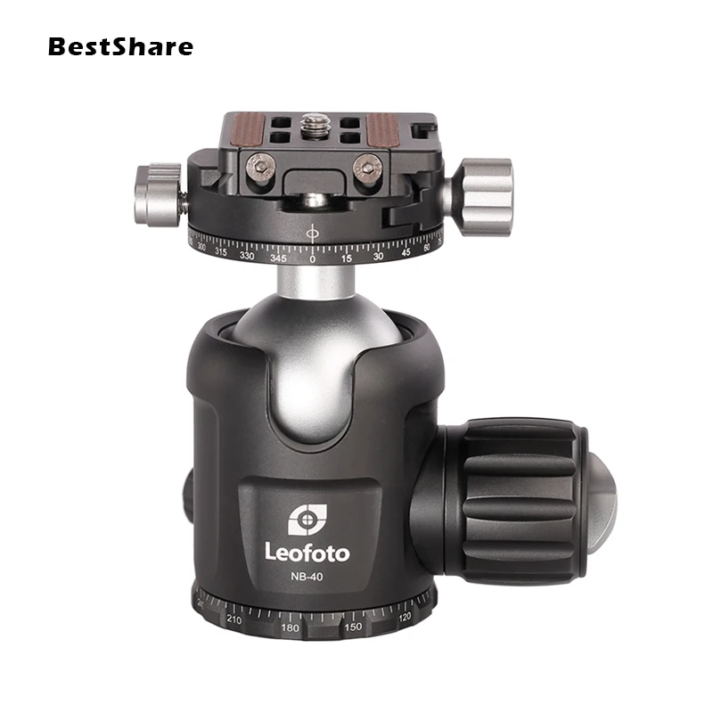 

NB-40 Tripod Head Ball Head 360 Degree Panorama Head for DSLR Cameras W/ Built-in Double Spirit Levels & Safety Catch