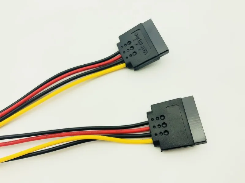 PC Computer Power Cable 15Pin SATA Male to 2 Female 15Pin Serial ATA Power HDD Splitter Connector Cables for BTC ETH EOS Mining