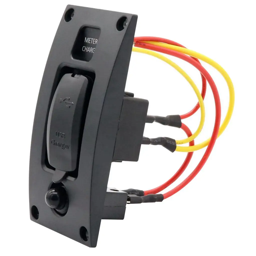 1 Pcs 5V 3.4A 1-Gang IP66 Waterproof Car Marine Boat LED Curved Dual USB Charger Panel For Smartphone Etc CE Certification