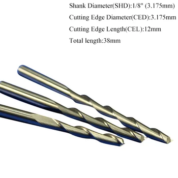 

SHINA 5pc 3.175mm 2 Flutes Spiral with blade Milling Cutter CNC End Mill Router Bit for Wood Carbide Router Tool 3.175x12mm
