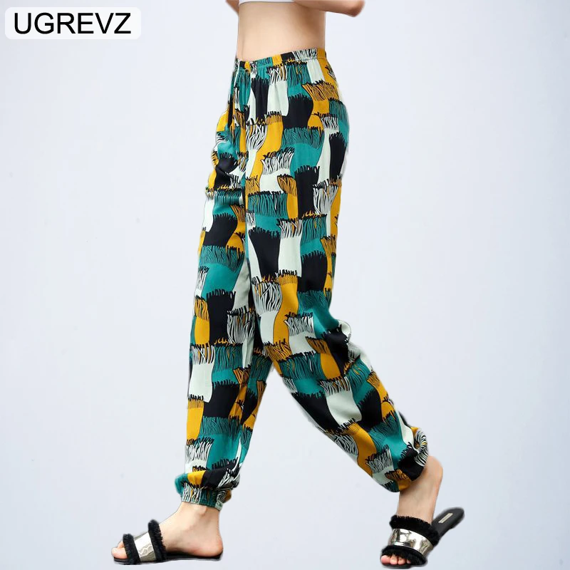 

Womens Pants Casual High Waist Palazzo Wide Legged Trousers Women Summer Baggy Pants Women Plus Size Elastic Waist Harem Pants S