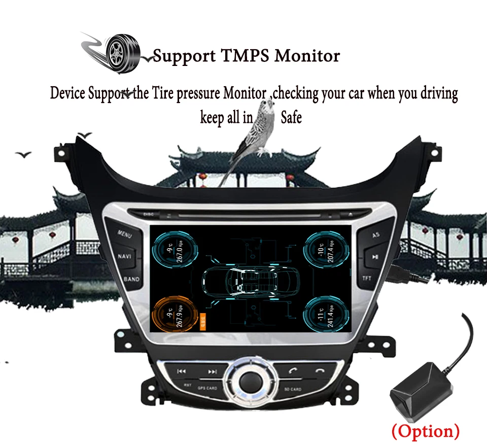 Cheap Octa Core Android 9.0 4GB+64G ROM Car DVD Player Navigation GPS Video music Fit Hyundai Elantra 2014 2015  Radio Stereo Audio 17