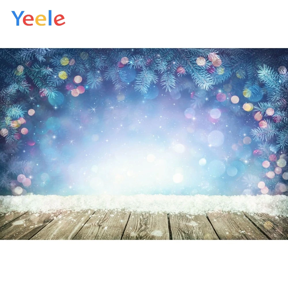 

Yeele Vinyl Wood Board Christmas Tree Snow Photography Background Children Birthday Party Photographic Backdrop For Photo Studio