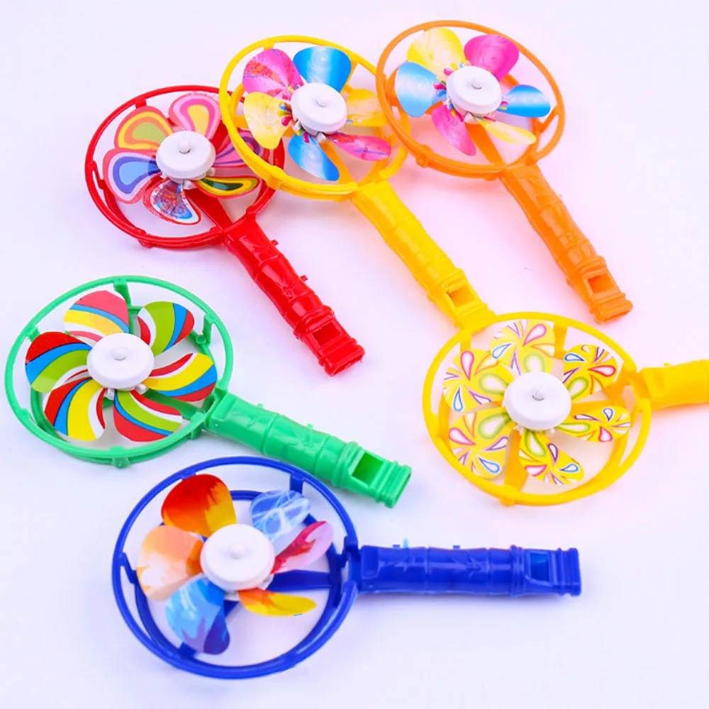 

11.7*6.2cm Cute Baby Toy Kids Toys Colorful Plastic Small Windmills Children Plastic Windmill Whistling Handle Hight Quality