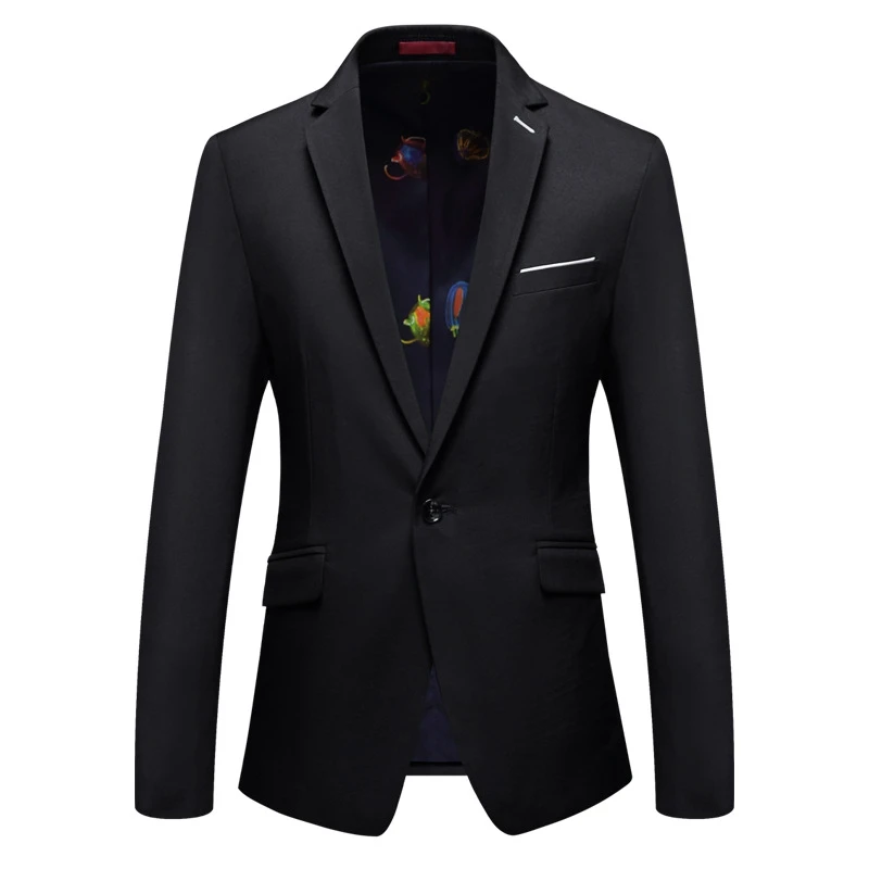  One Button Blazers Men Suits Luxury Solid Color Slim Fit Male Blazers Suits Wedding Jacket Coat Plus Size M-4XL (22)