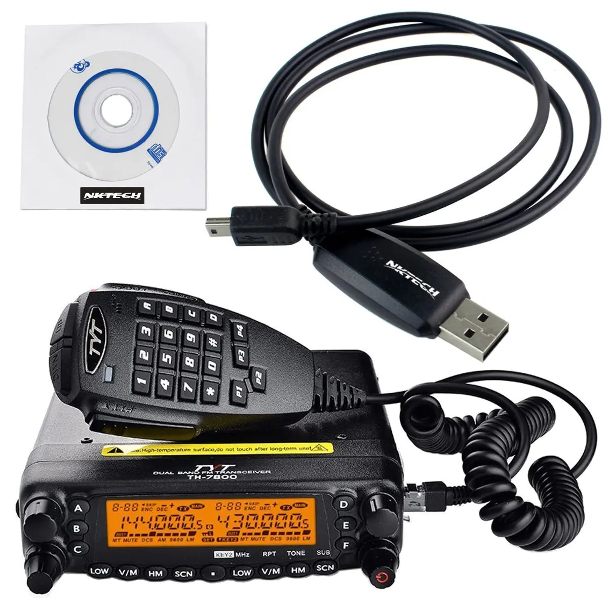 Nktech TYT TH 7800 Радио Блок USB Кабель для программирования 50 Вт ЖК дисплей двойной