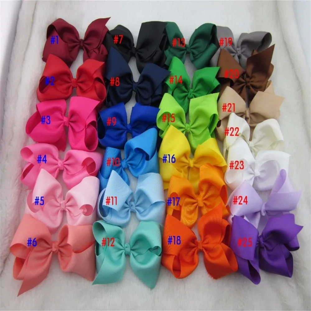 

XIMA 25pcs/lot 5inch High Quality Grosgrain Ribbon Bows Without Clip Boutique Hair Ribbon Bows for Children Hair Accessories
