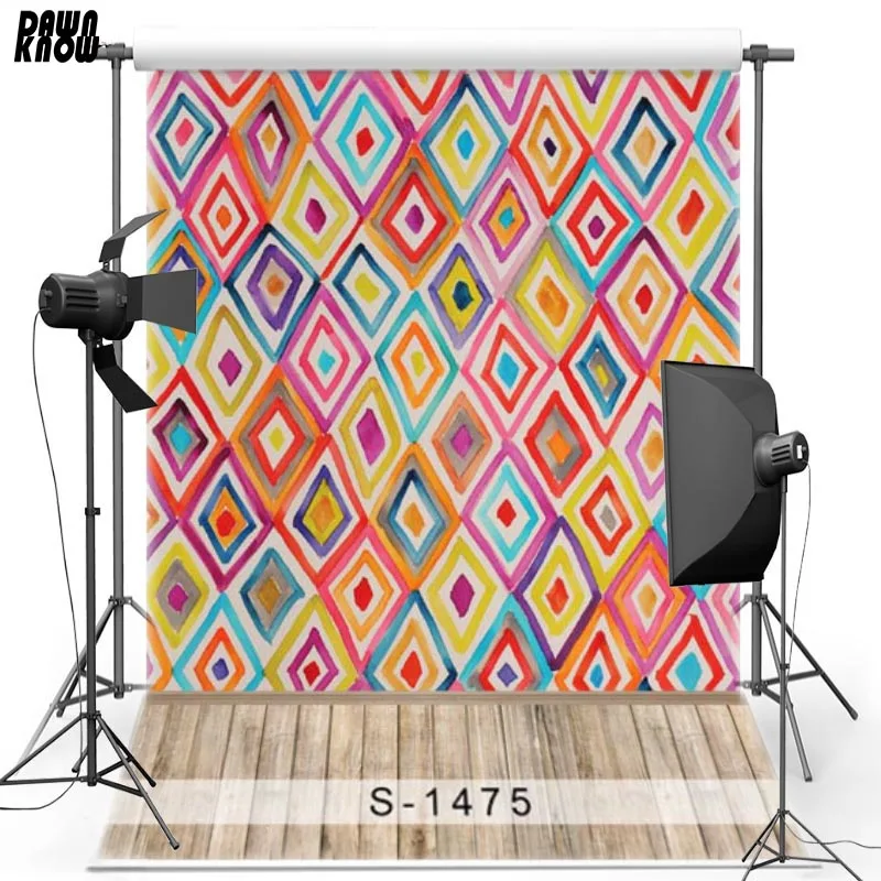

DAWNKNOW Drawing Pattern Vinyl Photography Backdrops For Newborn Floor Polyester Background For Children Photo Studio S1475