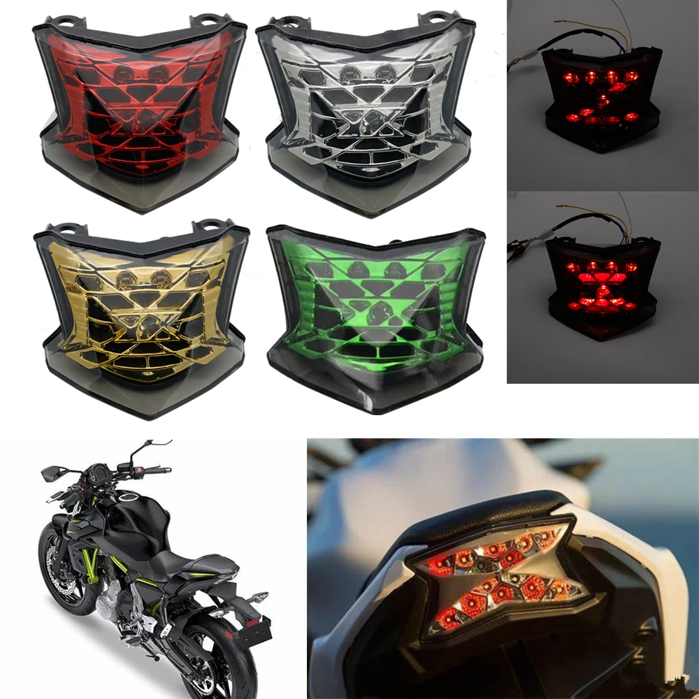 Motorcycle Integrated LED Rear Tail Light Brake Stop Light Turn Signals For Kawasaki Taillight Z650 Z900 NINJA 650 ABS 2017 2018 (15)
