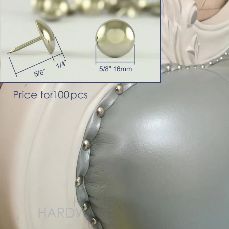 100 pcs 16mm silver upholstery tack decorative nail furniture rivet big
