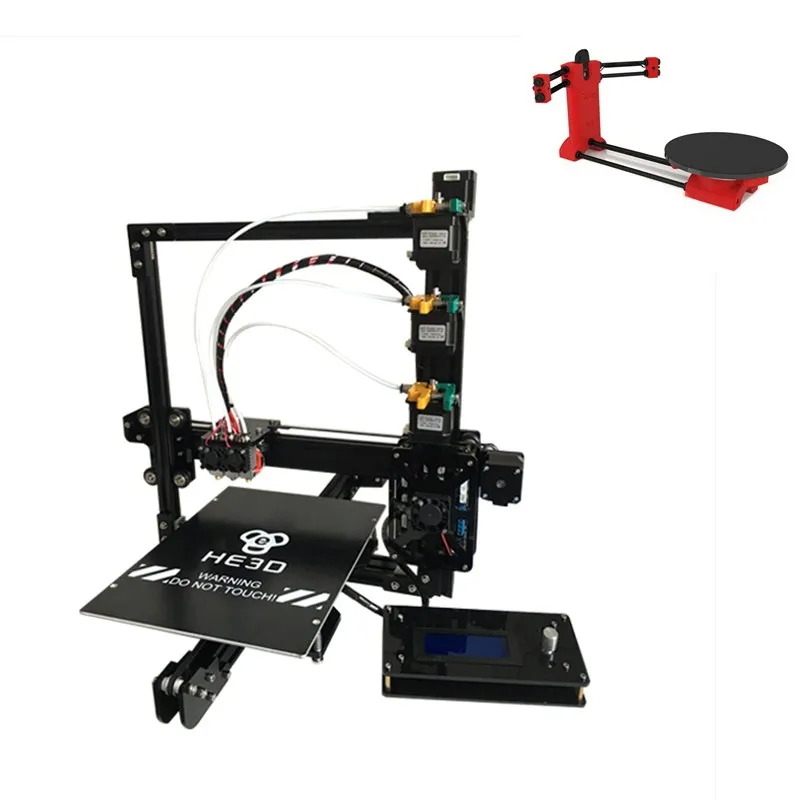 Set sale,NEWest prusa I3 HE3D EI3 tricolor 3D printer diy kit,adding open sourse ciclop 3D scanner DIY kit