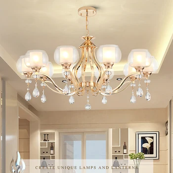 

European style chandelier restaurant lamp home atmosphere light luxury crystal lamp minimalist lighting highend chandelier